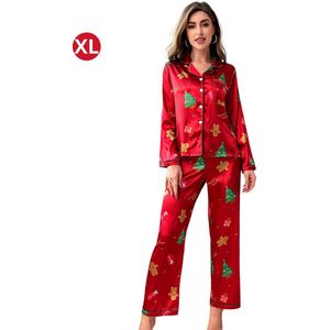 Livano Kerstpyjama - Kerst Pyjama - Dames - Vrouwen - Volwassenen - Set - Broek - Shirt - Christmas - Maat XL