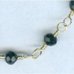 Twice As Nice Armband in goudkleurig edelstaal, zwarte steentjes 16 cm+3 cm