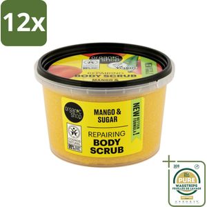 Organic Shop - Organic Mango & Sugar Body Scrub - Peeling en Geur - 250 ml - Voordeelverpakking - 12 stuks - Body scrub - Huidvernieuwing