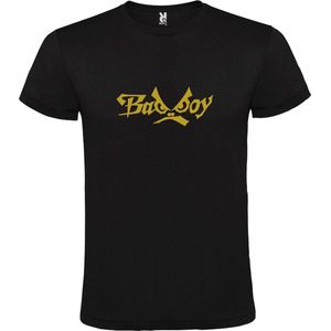 Zwart  T shirt met  ""Bad Boys"" print Goud size M