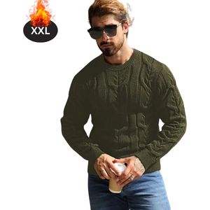 Livano Sweater Heren - Sweaters - Hoodie - Warme Trui - Vest - Legergroen - S