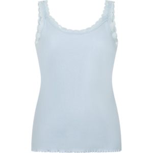 Hunkemöller Rib Jersey Singlet met Kant Blauw 2XL