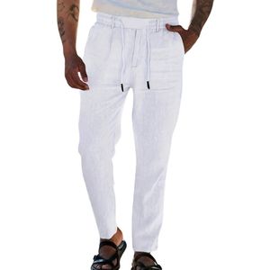 Nivard Linnen Broek Heren - Zomerbroek - Volwassenen - Lange Broek - Pantalon - Strandbroek - Zomer - Ibiza Stijl - Wit - Maat M