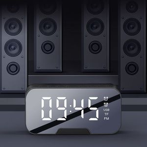 Bluetooth speaker, radio, klok, spiegel en TF ingang. zwart