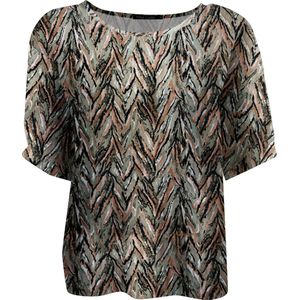 Pink Lady dames blouse - E140 - army/roze print - KM - maat XL