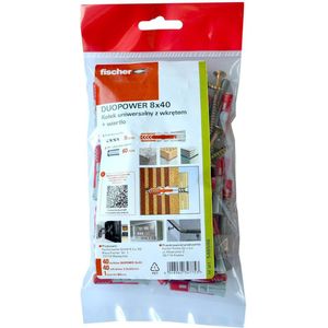 Universele deuvel DUOPOWER 8x40 met schroef + boor 40 Fischer