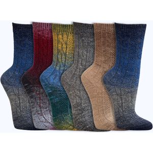 Wollen sokken | Kleurverloop | Dames & Heren | 6 paar | Diverse maten