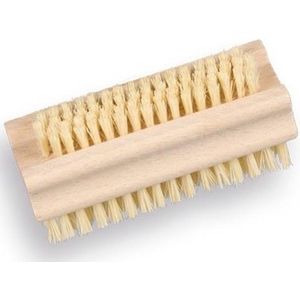 2x Houten nagelborstels dubbelzijdig 9,5 cm - Nagel schrobborstel - Nagels schoonmaken