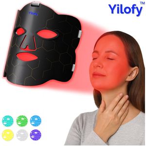 Yilofy® 2026 Premium Rood Licht Therapie Gezichtsmasker - Led Masker - Infraroodlamp - Collageen Masker - Infraroodtherapie - Red Light Therapy - Huidverzorging - Led Face Mask - Huidverjongingsapparaat