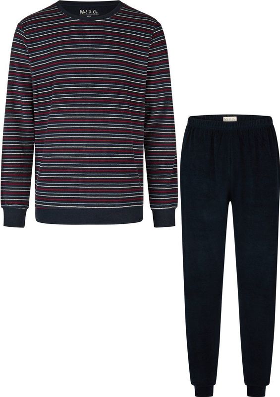 Phil & Co - Winter Pyjama Set - Donkerblauw - Badstof