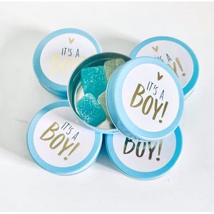 25 Uitdeelzakjes / Traktatie zakjes + 25 Stickers It's a boy - Goud - Wit - Zwart - Jongen / Broertje geboren | School traktaties - Cellofaan zakjes - Transparant - Uitdelen | Peuterspeelzaal - Kinderopvang - Bedrijf | DH collection