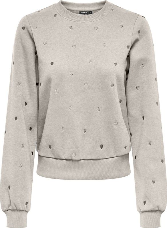 Only - Onlatika O-neck - Sweater - Pumice Stone - Glitter Embroidery
