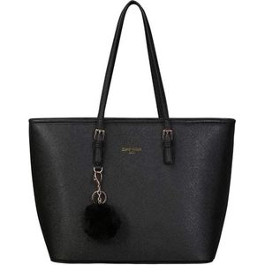 Grote PU Lederen Schoudertas Handtas 156 inch Zwarte Designer Damestas - Lichtgewicht Laptop Draagtas met Ritsvak - School Werk Reis