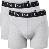 Vinnie-G - Boxershorts 2-pack - Grijs Melange/Zwart - Heren Onderbroeken