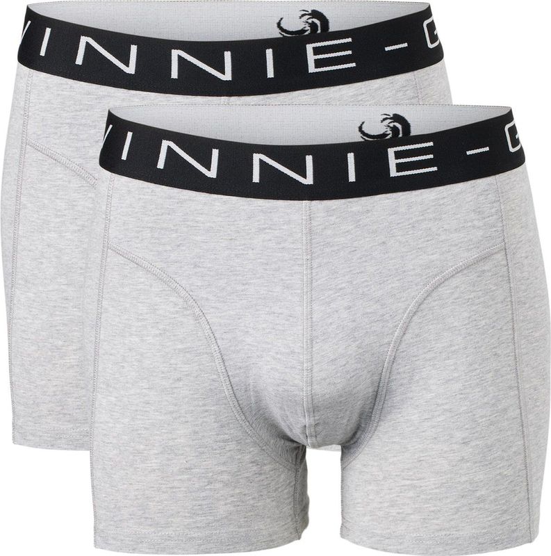 Vinnie-G - Boxershorts 2-pack - Grijs Melange/Zwart - Heren Onderbroeken