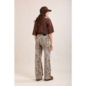 Toxik3 - Luipaard Print - Jeans - Hoge Taille - Rechte Snit