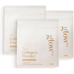 Glow25 - Collageen Origineel - 3x 450 gram - 100% Natuurlijk Collageen