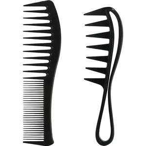 Kammen - Haarkam - 2 Stuks Haarkam - Brede Tandkam - Haarkam - Stylingkam - Krultang - Antistatische Grove Inkige Kam - Haarstyling Gereedschap