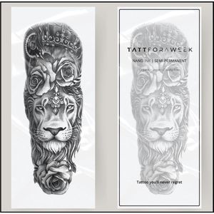 Nep tattoo sleeve koning leeuw | Tattoo sleeve voor volwassenen | Blijft 5 dagen zitten | tattforaweek