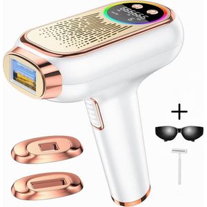 Nawy® IPL Laser Ontharingsapparaat - Epileerapparaat Dames - Laser Ontharing - Pijnloos Ontharen met Ice Cooling - Permanente Ontharing voor alle Lichaamsdelen - voor Mannen en Vrouwen - 999.999 Flitsen - Inclusief Beschermbril en Scheermes