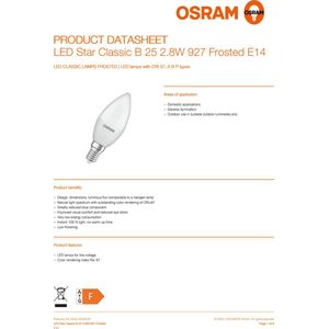 OSRAM SUPERSTAR+ CLASSIC B 25 FR LED lamp, 2,8W, 245lm