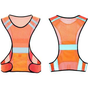 Reflecterend fietsvest - Reflecterende veiligheidsuitrusting voor hardlopen in de nacht - Ademend lichtgewicht hardloopvest voor mannen en vrouwen - Verstelbaar veiligheidsvest met hoge zichtbaarheid - Geschikt voor joggen en fietsen - 52x56cm