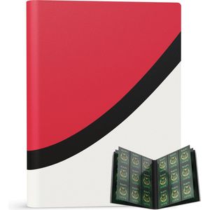 NAPI Verzamelmap 360 Kaarten - Pro Binder Map voor Kaarten - Trading Card Map - 9 Pocket - Premium Card Binder - 20 Pagina’s - A4 Formaat - Rood
