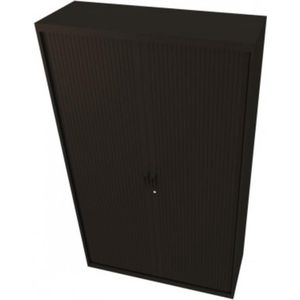 Roldeurkast Proline 198 x 120 cm (HxB) - Zwart - 4 Legborden - 45 Cm Diep - 2 Sleutels