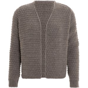 Knit Factory - Becky Gebreid Vest - Gebreide dames cardigan - Kort vest op heuphoogte - bruin damesvest gemaakt uit 30% wol en 70% acryl - Marron - 36/38