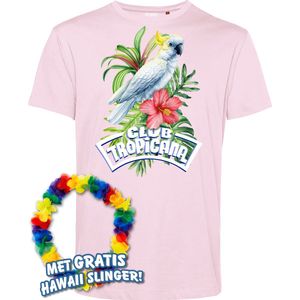 T-shirt Kaketoe Tropical | Toppers in Concert 2024 | Club Tropicana | Hawaii Shirt | Ibiza Kleding | Lichtroze | maat XL