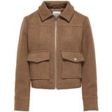 JDY - JDYNELLY SHORT ZIP JACKET OTW HAB - Gewatteerde Jas - Bruin
