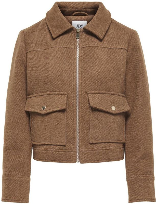 JDY - JDYNELLY SHORT ZIP JACKET OTW HAB - Gewatteerde Jas - Bruin