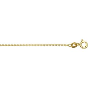 YO&NO -  Ketting - Goud - Anker gediamanteerd -  1,1 mm - 38 cm - 585 goud