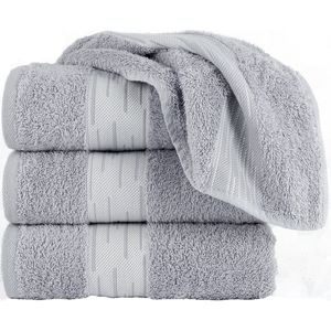 Homéé Handdoeken Essentials 550g. m² 50x100cm 100% katoen badstof set van 4 stuks grijs