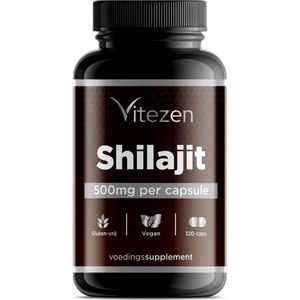Vitezen Shilajit 100% Pure – 500mg - 120 Capsules – 85+ Mineralen – Tot 4 Maanden Voorraad – Energie Booster – Libido – Mumijo Shilajit