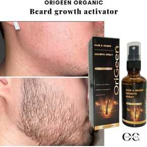 Origeen Baardgroei Serum Spray – Stimuleert Snelle & Dikke Baardgroei – 100% Natuurlijk – Baardgroei Activator voor een Vollere Baard - 60ml