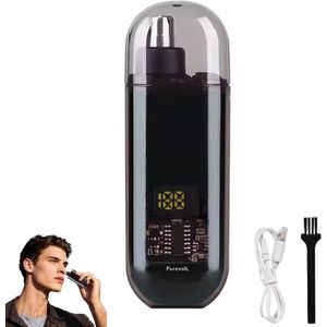 PureVolt Mini Neushaartrimmer - Inclusief Reinigingsborsteltje en USB Oplaadkabel - Neustrimmer - Waterproof - Neushaar - Trimmer - Scherpe mesjes - Waterdicht - Geschikt voor Reizen - Gemakkelijk mee te nemen - Oortrimmer - Oorhaartrimmer