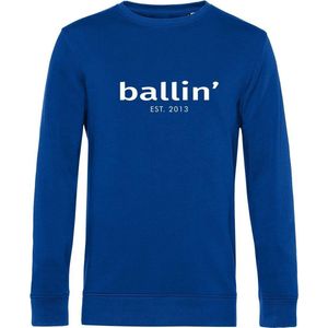 Heren Sweaters met Ballin Est. 2013 Basic Sweater Print - Blauw - Maat S