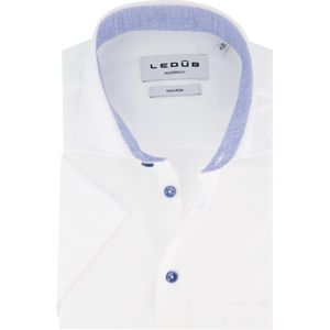 Ledub - Overhemd - Wit - Katoen - Korte Mouw