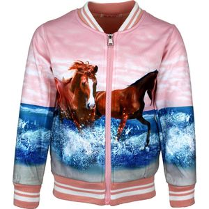 S&C Bombervestje Paard roze Kids & Kind Meisjes Roze - Maat: 146/152