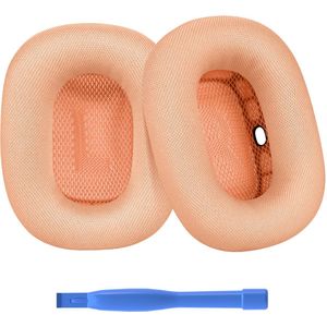 Vervangende Oorkussens voor AirPods Max Hoofdtelefoon van MMOBIEL – Mesh Fabric Koptelefoon Oorkussens – Noise Isolation Hoofdtelefoon Earpads – Oranje