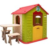 Kinderspeelhuisje Vanaf 1 - Tuin Kinderhuisje met Tafel - Overdekt Kinder Speelhuisje Plastic