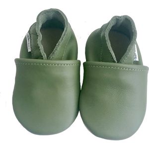 Hobea Babyslofjes olijfgroen suede