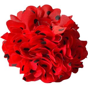 Spaanse haarbloem rood met zwarte stippen - bloem bij flamenco jurk -verkleedkleding Spanje