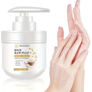 Rice Hand Cream met Rijstextract & Glycerine - Hypoallergene Diepe Hydraterende Handlotion voor Droge en Gebarsten Huid - Verzachtend en Voedend - Ideaal voor Alle Huidtypes - Licht Beige - 100g
