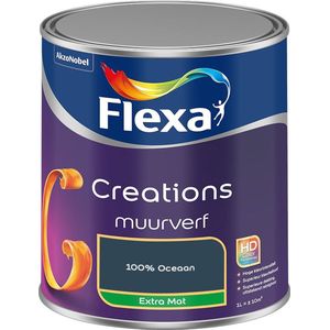 Flexa - Creations Muurverf Extra Mat - 100% Oceaan - Mengverf - 1 Liter