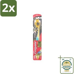 Colgate - Tandenborstel - 360 Charcoal Gold Soft - Zwart/Goud - 1 Tandenborstel - Voordeelverpakking - 2 stuks - Whitening - Houtskool