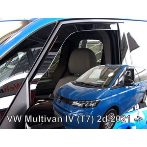 Zijwindschermen tbv vw transporter T7 Multivan eHybrid Energetic volkswagen model vanaf 2021 pasvorm donker getint fenders visors raamspoilers regenkappen