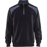 Blaklader Sweatshirt bi-colour met halve rits 3353-1158 - Zwart/Grijs - XXL