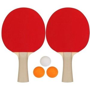 Tafeltennis batjes inclusief ballen - Ping pong set compleet met 3 ballen - Recreatief buitenspeelgoed